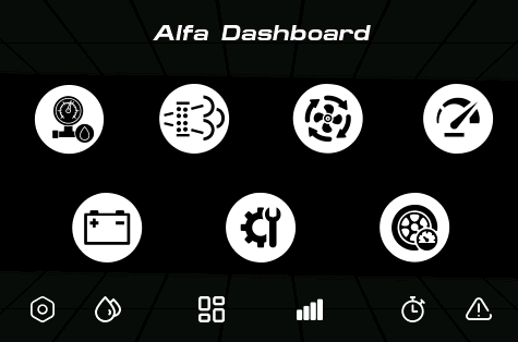 Schermata Home Alfa Dashboard oil press