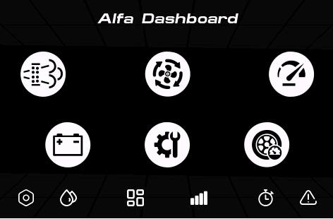 Schermata Home Alfa Dashboard