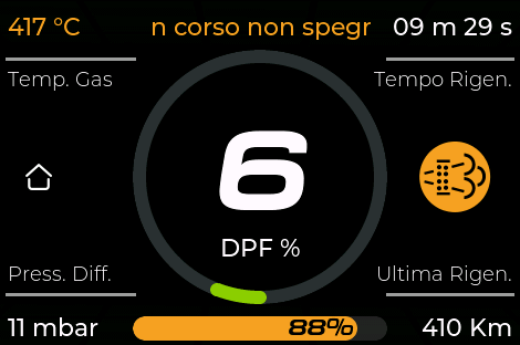 Schermata DPF con rigenerazione
