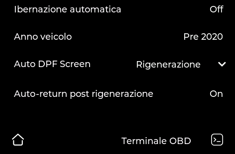 Impostazioni Auto-return post rigenerazione