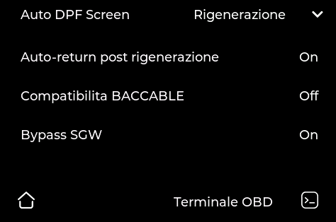 Impostazioni Auto-return post rigenerazione